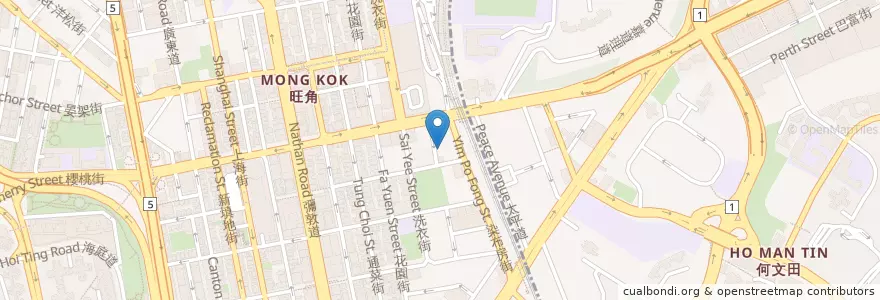 Mapa de ubicacion de 冧豬甜品 en Chine, Guangdong, Hong Kong, Kowloon, Nouveaux Territoires, 油尖旺區 Yau Tsim Mong District.