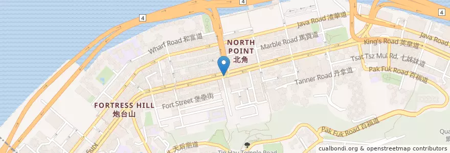 Mapa de ubicacion de 海皇粥店 Ocean Empire Food Shop en Chine, Guangdong, Hong Kong, Île De Hong Kong, Nouveaux Territoires, 東區 Eastern District.
