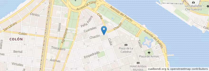 Mapa de ubicacion de Don Ricardo en Kuba, Havanna, La Habana Vieja.