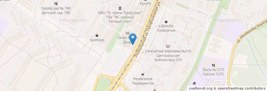Mapa de ubicacion de Тануки en ロシア, 中央連邦管区, モスクワ, Юго-Западный Административный Округ, Район Коньково.