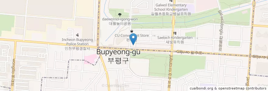 Mapa de ubicacion de 에디야 커피 en 韩国/南韓, 仁川廣域市, 富平區.
