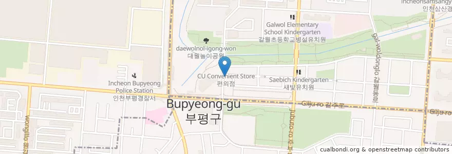 Mapa de ubicacion de 북새통(Buksaetong) en Corée Du Sud, Inchon, 부평구.
