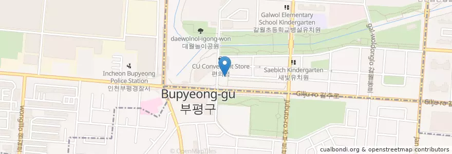 Mapa de ubicacion de 소금빛 풍천장어(Pungcheon Jang-aer(eel fish)) en Corea Del Sud, 인천, 부평구.