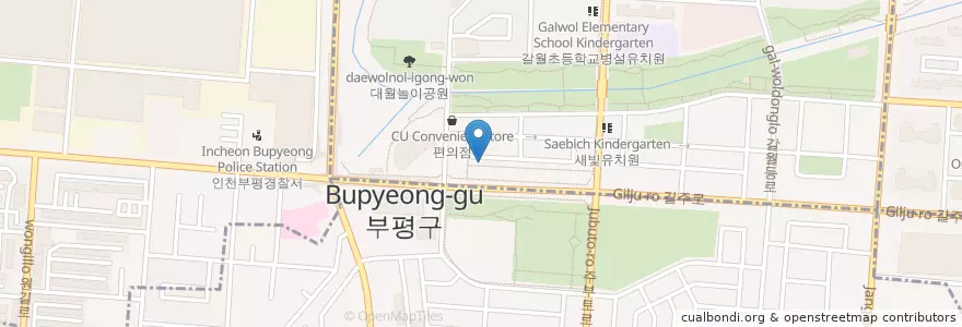 Mapa de ubicacion de 꽁떼(Conte) en كوريا الجنوبية, إنتشون, 부평구.