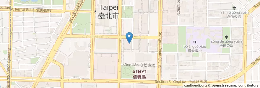 Mapa de ubicacion de 餐食天堂（台北信義店） en 臺灣, 新北市, 臺北市, 信義區.