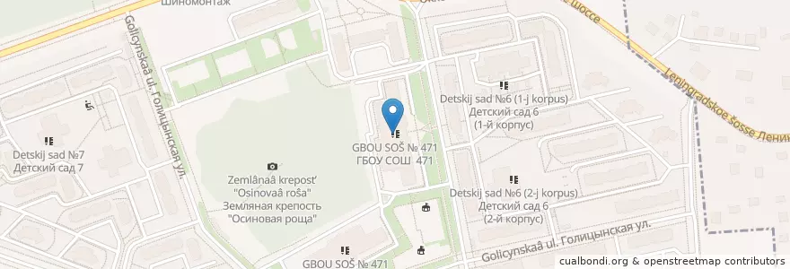 Mapa de ubicacion de Школа №471 en Russie, District Fédéral Du Nord-Ouest, Oblast De Léningrad, Saint-Pétersbourg, Выборгский Район, Парголово.
