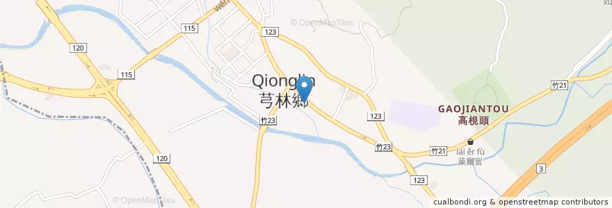 Mapa de ubicacion de 榕樹下麵店 en Taiwán, Provincia De Taiwán, Condado De Hsinchu, 芎林鄉.