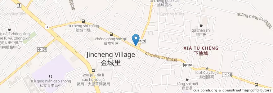 Mapa de ubicacion de 滷底撈 en 타이완, 타이중 시, 다리구.