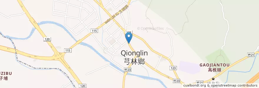 Mapa de ubicacion de 美濃樓麵館 en Taiwán, Provincia De Taiwán, Condado De Hsinchu, 芎林鄉.