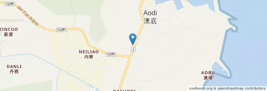 Mapa de ubicacion de 黑白毛海產店 en 臺灣, 新北市, 貢寮區.
