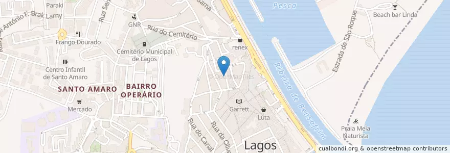 Mapa de ubicacion de mao j'eite en 葡萄牙, Algarve, Algarve, Faro, Lagos, São Gonçalo De Lagos.