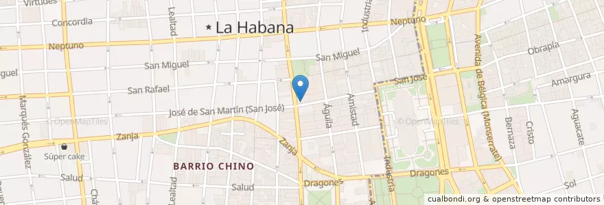 Mapa de ubicacion de Galy Café en كوبا, La Habana, Centro Habana.