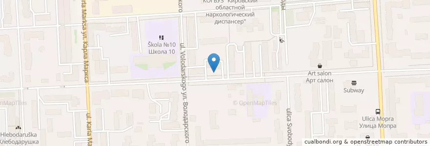 Mapa de ubicacion de Ключ здоровья en ロシア, 沿ヴォルガ連邦管区, キーロフ州, キーロフ管区.