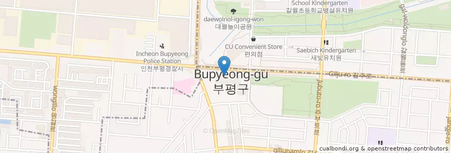 Mapa de ubicacion de 신한은행 en 大韓民国, 仁川広域市, 富平区.