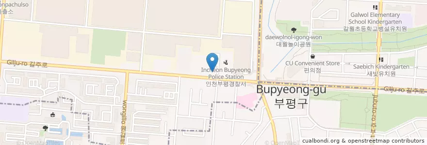 Mapa de ubicacion de 이디야 커피 en كوريا الجنوبية, إنتشون, 부평구, 청천2동.