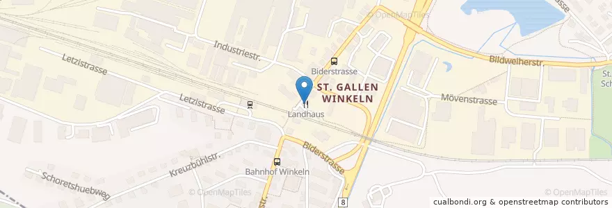 Mapa de ubicacion de Landhaus en Svizzera, San Gallo, Wahlkreis St. Gallen, St. Gallen.