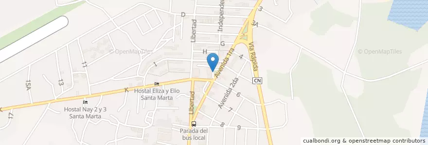 Mapa de ubicacion de Parada de Taxis en كوبا, Matanzas, Cárdenas.