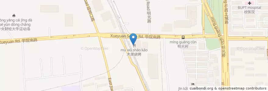 Mapa de ubicacion de 木屋烧烤 en 中国, 北京市, 河北省, 海淀区.