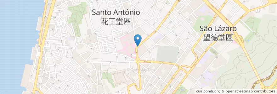 Mapa de ubicacion de 栢威停車場 en China, Macao, Provincia De Cantón, 珠海市, Macao, 香洲区, 花王堂區 Santo António.
