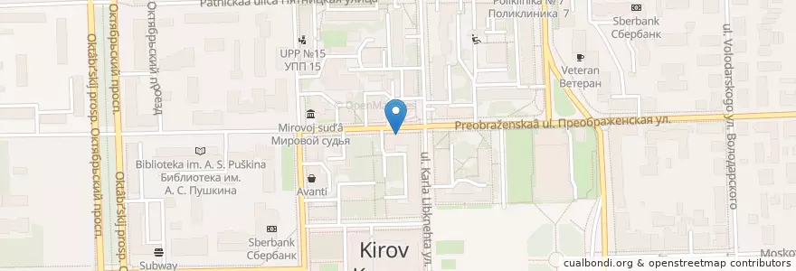 Mapa de ubicacion de Фармация en Rusia, Приволжский Федеральный Округ, Óblast De Kírov, Городской Округ Киров.