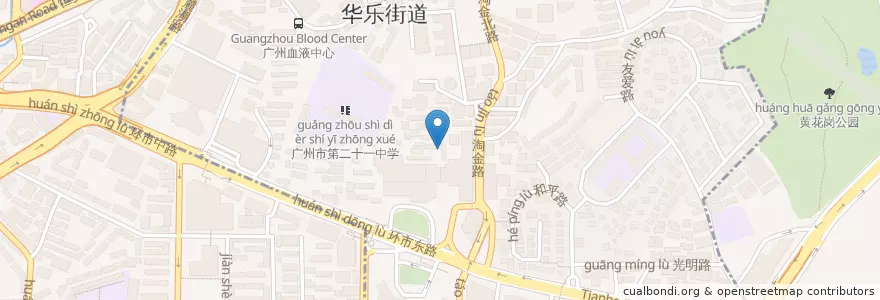 Mapa de ubicacion de Sultan Turkish Restaurant en 中国, 广东省, 广州市, 越秀区, 华乐街道.