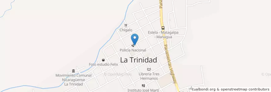 Mapa de ubicacion de Policía Nacional  en Nicarágua, Estelí, La Trinidad (Municipio).