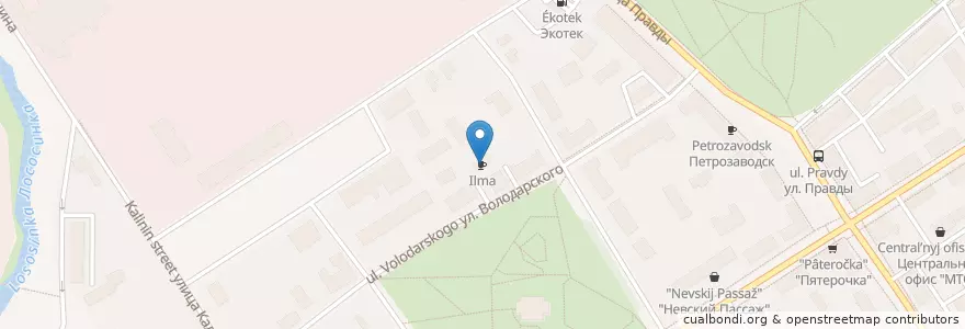 Mapa de ubicacion de Ilma en Russland, Föderationskreis Nordwest, Republik Karelien, Прионежский Район, Петрозаводский Городской Округ.