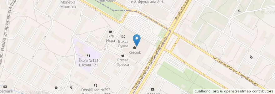 Mapa de ubicacion de Теремок en Rusia, Distrito Federal Central, Москва, Юго-Западный Административный Округ.