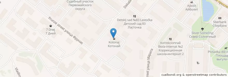 Mapa de ubicacion de Котонай en ロシア, 北西連邦管区, Мурманская Область, Городской Округ Мурманск.