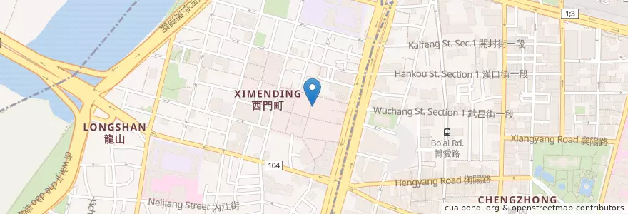 Mapa de ubicacion de 阿毛石頭燉飯 en Taiwán, Nuevo Taipéi, Taipéi, 萬華區.