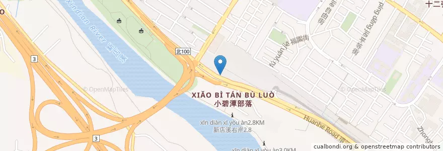 Mapa de ubicacion de 捷運小碧潭站(1號出口) en Tayvan, 新北市, 新店區.