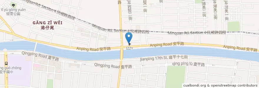Mapa de ubicacion de IZZY en تایوان, 臺南市.