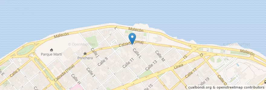 Mapa de ubicacion de Cafeteria Starbien en 쿠바, La Habana.