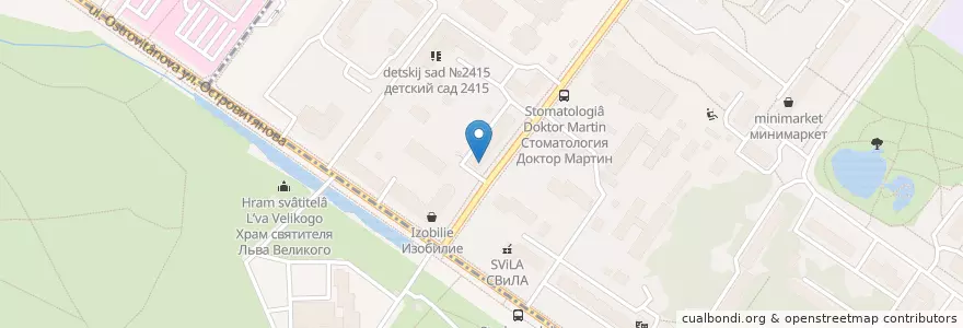 Mapa de ubicacion de Студгородок en Russie, District Fédéral Central, Moscou, Юго-Западный Административный Округ, Район Коньково.