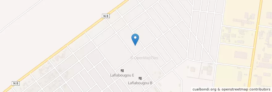 Mapa de ubicacion de CSPS de Lafiabougou en Буркина-Фасо, Верхние Бассейны, Уэ.