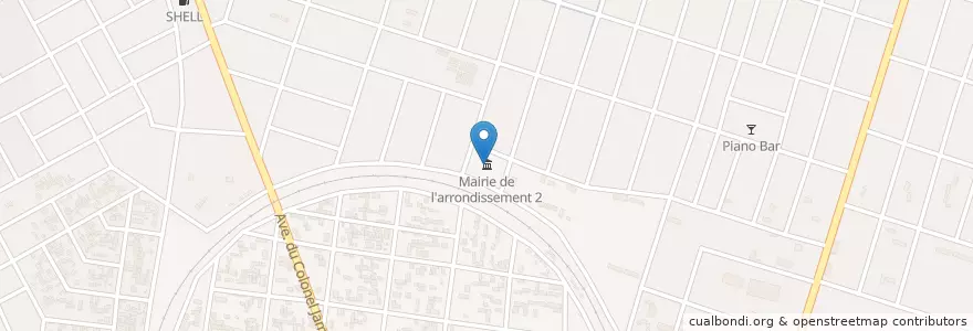 Mapa de ubicacion de Mairie de l'arrondissement 2 en Burkina Faso, Obere-Becken, Houet.