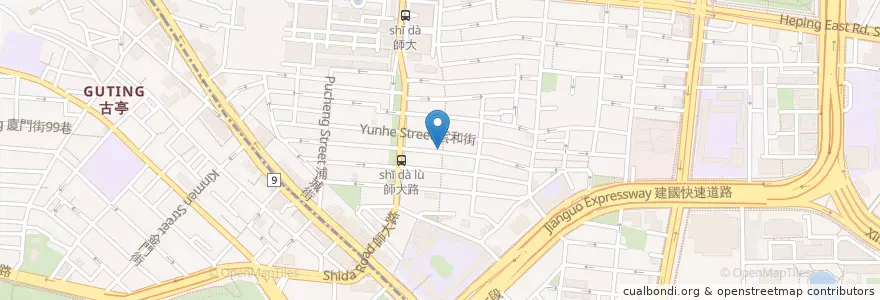 Mapa de ubicacion de 伊洛瓦底雲泰餐館 en تايوان, تايبيه الجديدة, تايبيه, 大安區.