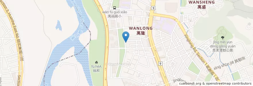Mapa de ubicacion de 台北受旨宮 en تايوان, تايبيه الجديدة, تايبيه, 文山區.