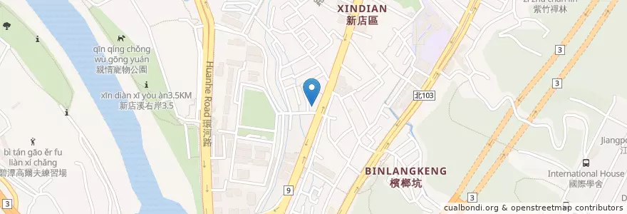 Mapa de ubicacion de 詹婦產科 en 타이완, 신베이 시, 신뎬 구.