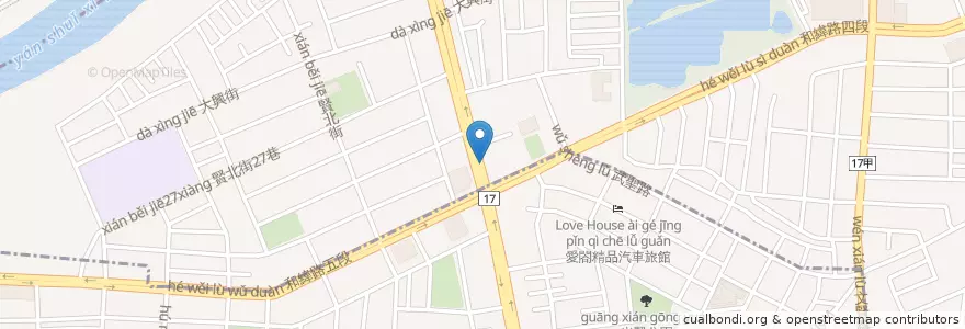 Mapa de ubicacion de 阿安牛肉湯-台南分店 en 臺灣, 臺南市, 北區.