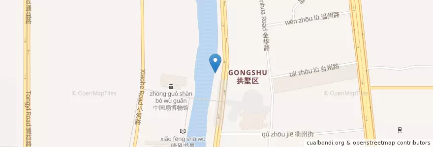 Mapa de ubicacion de 拱宸桥 en China, Zhejiang, Hangzhou, Gongshu, 拱宸桥街道.