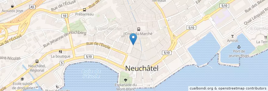 Mapa de ubicacion de Le Charlot en 스위스, Neuchâtel, Lac De Neuchâtel (Ne), Neuchâtel.