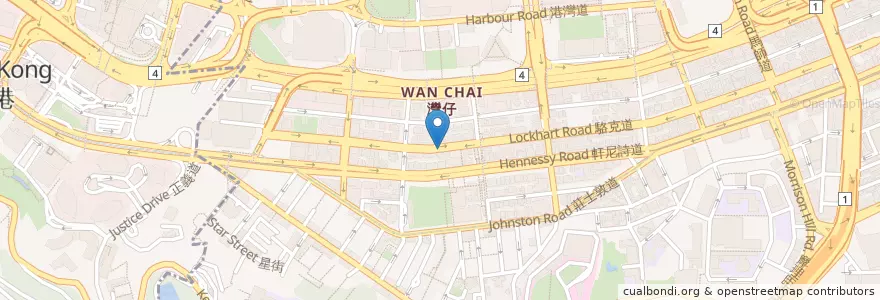 Mapa de ubicacion de Coyote en 중국, 광둥성, 홍콩, 홍콩섬, 신제, 灣仔區 Wan Chai District.