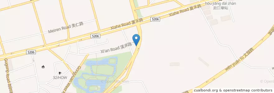 Mapa de ubicacion de 公园东门公交站背后(东侧) 124900 en چین, فوجیان, سیمینگ.