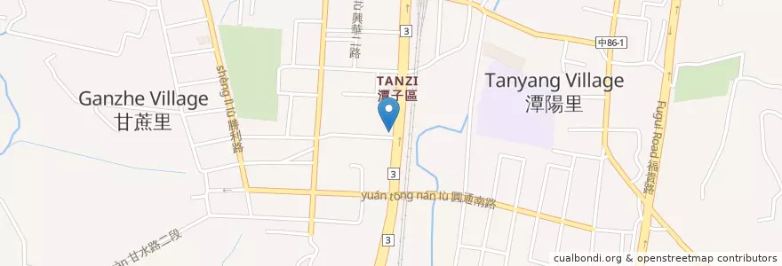Mapa de ubicacion de 彰化商業銀行 en 타이완, 타이중 시, 탄쯔 구.