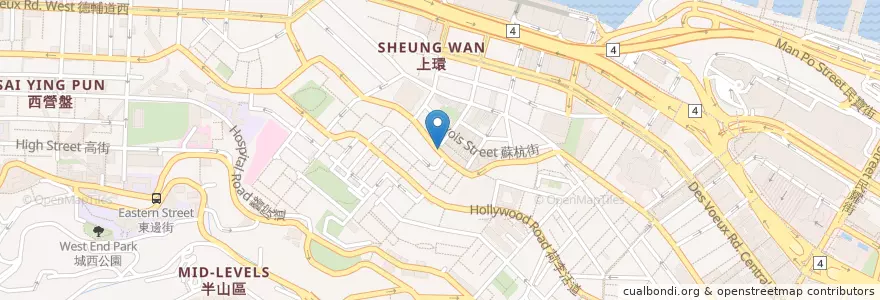 Mapa de ubicacion de McDonald's en 中国, 広東省, 香港, 香港島, 新界, 中西區 Central And Western District.