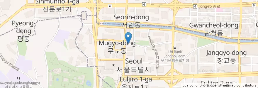 Mapa de ubicacion de  cafe mams city hall (sandwich) en Südkorea, Seoul, 명동.