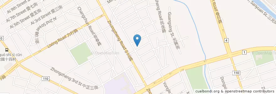 Mapa de ubicacion de 中華郵政 en Taiwan, 桃園市, 桃園區.