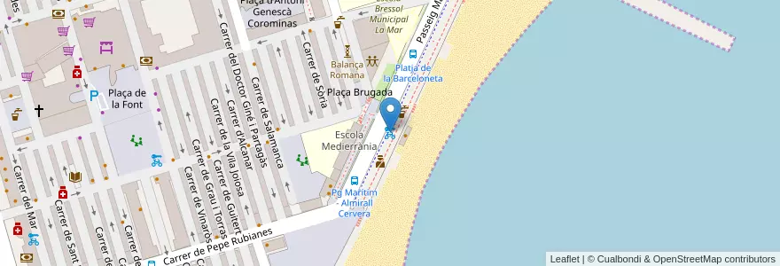 Mapa de ubicacion de 424 - Passeig Marítim de la Barceloneta, devant del 5-7 5 en Sepanyol, Catalunya, Barcelona, Barcelonès, Barcelona.