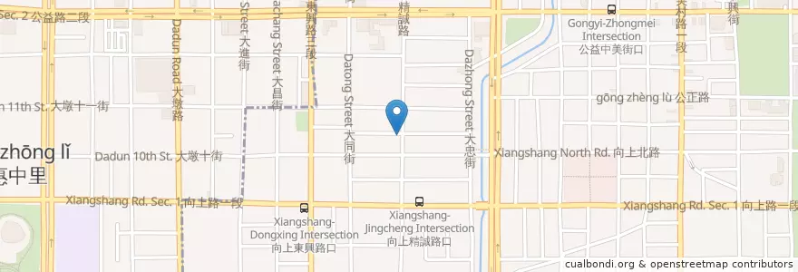 Mapa de ubicacion de 羽笠食事處 en 臺灣, 臺中市.
